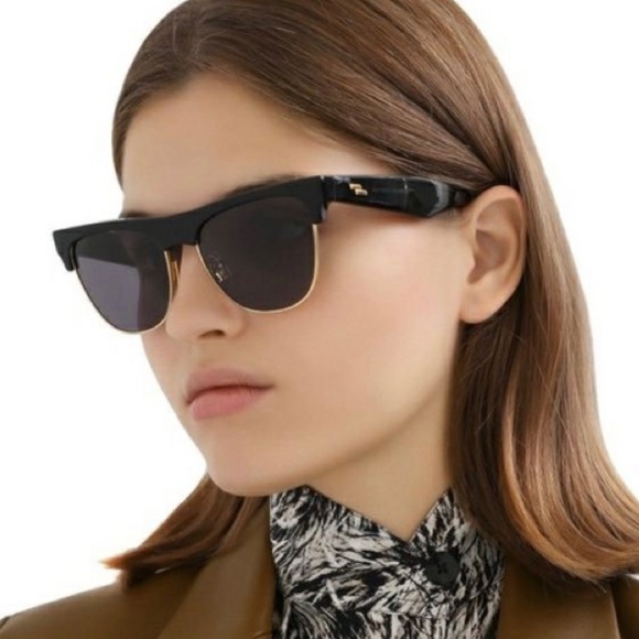 NEW BV1003S 001 BOTTEGA VENETA BLACK GREY CAT EYE UNISEX SUNGLASSES - Picture 2 of 9